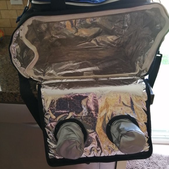food carrier , double layers with zipper for storage two drinks - Picture 1 of 3